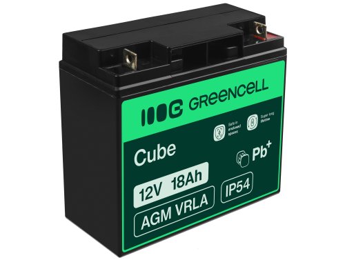 Green Cell ® AGM 12V 18Ah акумулятор VRLA свинцева батарея Unbemann рибальський різець човен скутер газон трактор газонокосарка