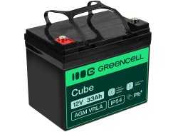 Green Cell ® AGM 12V 33Ah акумулятор VRLA свинцева батарея Unbemann рибальський різець човен скутер газон трактор газонокосарка