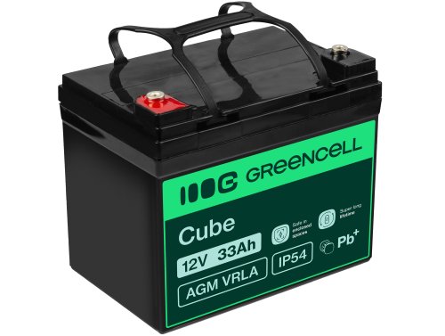 Green Cell ® AGM 12V 33Ah акумулятор VRLA свинцева батарея Unbemann рибальський різець човен скутер газон трактор газонокосарка