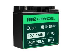 Green Cell ® AGM 12V 17Ah акумулятор VRLA свинцева батарея Unbemann рибальський різець човен скутер газон трактор газонокосарка