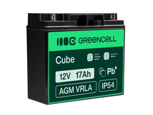 Green Cell ® AGM 12V 17Ah акумулятор VRLA свинцева батарея Unbemann рибальський різець човен скутер газон трактор газонокосарка