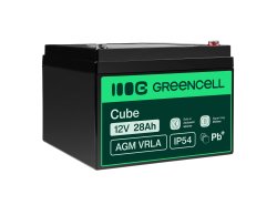 Green Cell ® AGM 12V 28Ah акумулятор VRLA свинцева батарея Unbemann рибальський різець човен скутер газон трактор газонокосарка